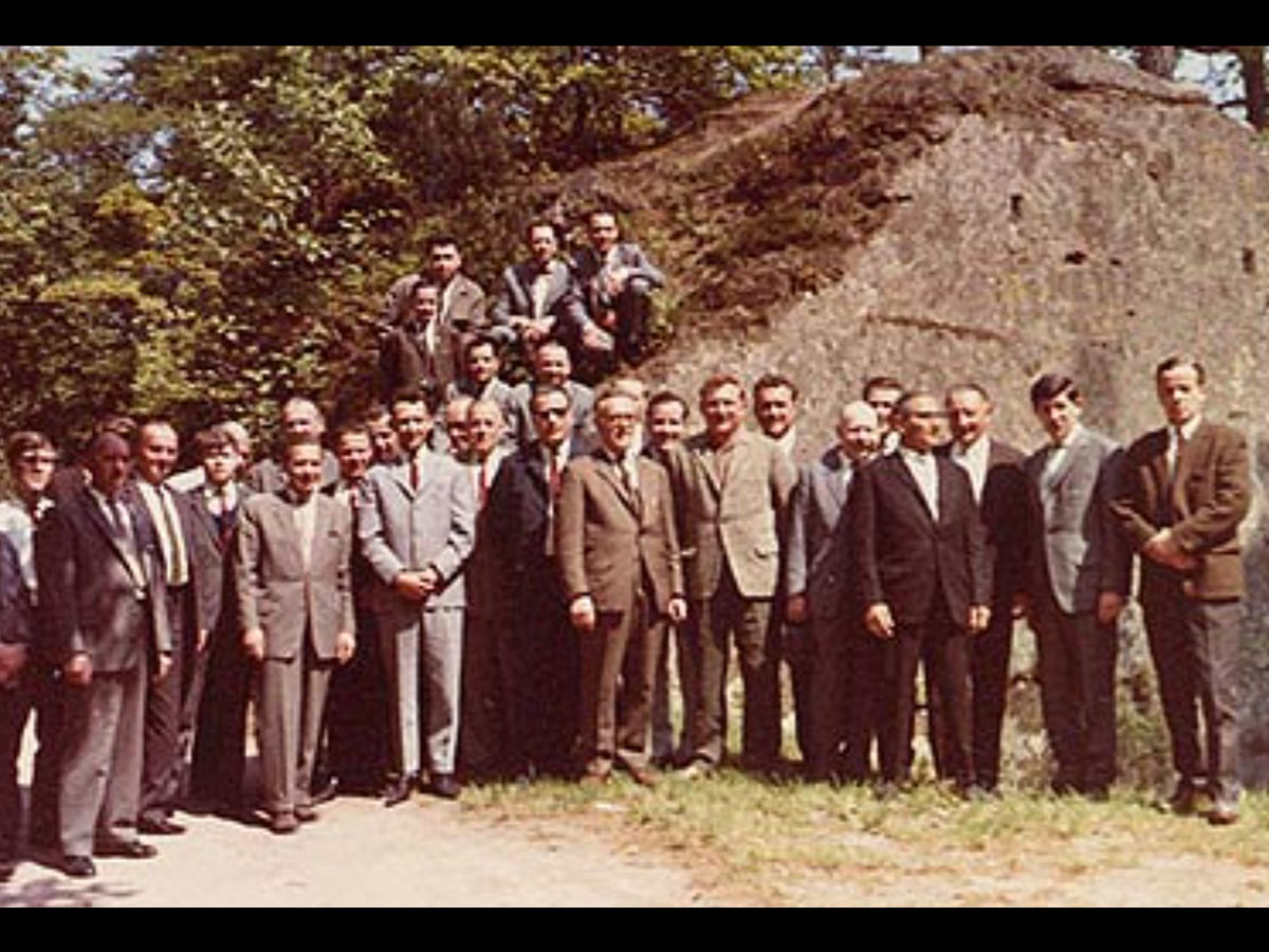 Gruppe von Malermeistern in Heidelberg, historische Aufnahme, Maler Eck feiert 104 Jahre.